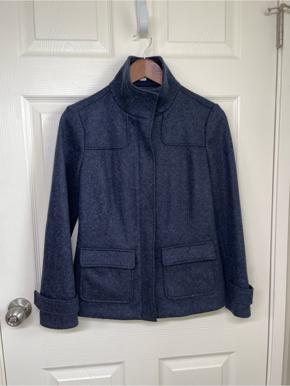Boden Classic Tailored Wool Blend Stand Collar Jacket Coat US 4 UK 8 - Picture 2 of 16